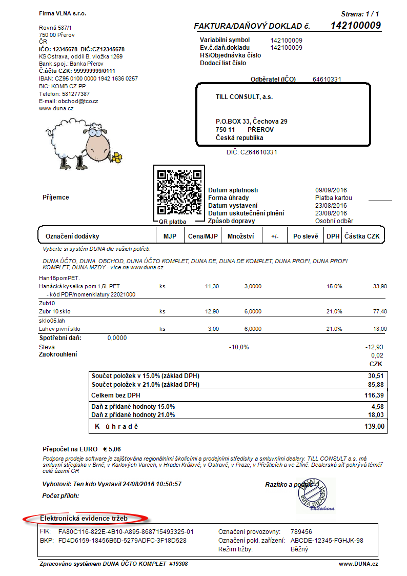 Volitelné Moduly Modul Pro Eet Elektronická Evidence Tržeb